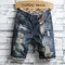 2023 Summer New Men Jeans corti strappati Vintage Streetwear Hole Slim Denim Shorts vestiti di marca