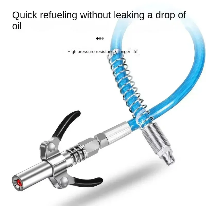 Autospritze, Schmierspitze, Ölspritze, 10.000 PSI, für Fettpistole, Doppelgriff, Edelstahl, Autospritze, Reparaturzubehör Image