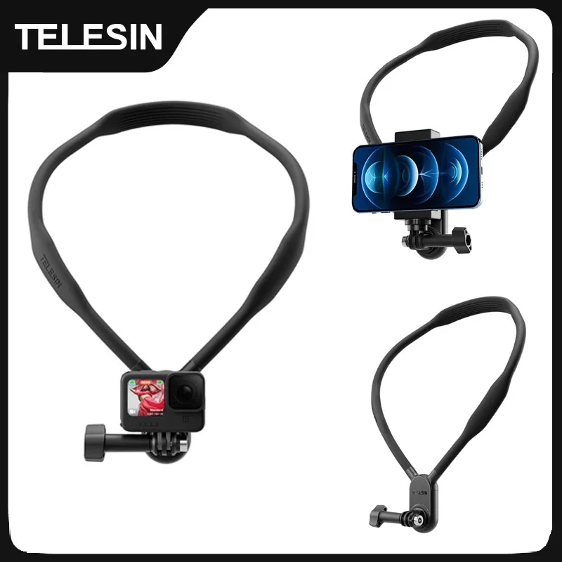 TELESIN Halshalterung Brusthalterung für GoPro 13 12 Hero 11 10 9 8 7 Insta360 DJI Osmo Action Silikon Action Kamera Zubehör Image