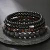 Mode Vulkanstein Herren Armband Set Kombination Hip-Hop Net Rot Wind Elastische Armband Armband