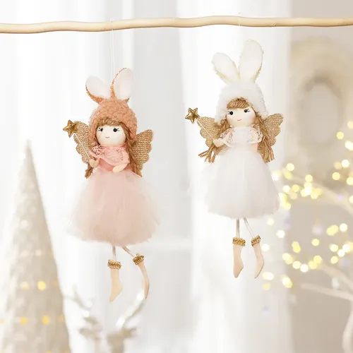 Weihnachten hängende Engel Puppe Anhänger Plüsch Puppe Engel Ornamente für Weihnachts feier