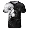2023 neuer Modetrend T-Shirt Herren Sommer 3d T-Shirt Druck Yin Yang Löwe
