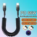 PD 66W Tipo C a Tipo C Cavo di Ricarica Veloce Per Huawei Honor Xiaomi Redmi POCO Samsung Telefono Primavera Auto 5A Caricatore USB Cavi