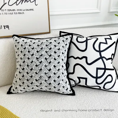 18x18-Zoll gemusterter quadratischer gepolsterter Kissenbezug, kleiner Webstil, Sofa für Image