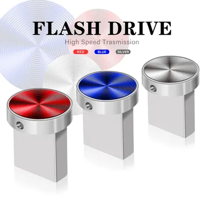 Super Mini USB-Sticks 128GB Metall Pen Drive 64GB Wasserdicht Memory Stick 32GB Rot Blau Silber Image