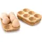 6-Zellen Holz Eierhalter Tablett zweireihige Ei Organizer Rack platzsparende Haushalt Eier Lagerung