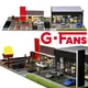 1:64g Fans Auto Garage Diorama Modell mit LED-Leuchten Parkplätze Stadt DIY Modell Sets können mit