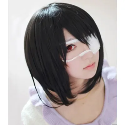 Eine andere Mei Misaki Perücke Kurze Schwarze Styled Hitze Beständig Synthetische Haar Cosplay Image