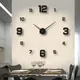 Neues modernes Design große Wanduhr 3d DIY Quarzuhren Mode Uhren Acryl Spiegel Aufkleber Wohnzimmer