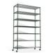 7 Tier Wire Shelving Unit, 2450 LBS NSF Height Adjustable Metal Garage Storage Shelves with Wheels, Heavy Duty Storage Wire Rack