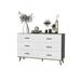 6 Dresser, Chest of Drawers with Wide 52.37'', Easy-Pull Fabric & Wood Dressers with Top
