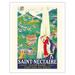 Saint-Nectaire - Auvergne France - Casino Golf - Station du Rein - PLM French Railroad - Vintage Travel Poster by Roger De Valerio c.1930 - Fine Art Matte Paper Print (Unframed) 11x14in