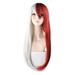 Alaparte 70cm Red And White Wig Anime Wig Female Cos Fiber Silk Wig Rose Net Wig with Bangs