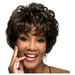 wigs human hair Slanted Bangs Fluffy and Colored Short Curly Hair Headsets for Women Wavy Short Curly Hair Brown Suitable for Women s Wigs lace front wigs Brown