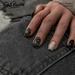 Fofosbeauty 24pcs Press on False Nails Tips Coffin Fake Acrylic Nails Leopard Print Black