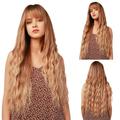 KIHOUT Deals 32inch Light Brown With Gradient Gold High Temperature Silk Chemical Fiber Hair