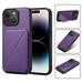 Mantto Case Compatible with iPhone 11 Hidden Wallet Credit Card Holder Slot Cover Design Back Pocket Classic Slim Premium Leather Hybrid Protective Bumper For iPhone 11 Purple