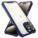 Decase Clear Phone Case For Apple iPhone 15 Pro Max Hard Acrylic Soft TPU Bumper Shockproof Transparent Cover with Camera Lens Protector Protector Anti-Yellowing Ultra Slim Case Cover Blue