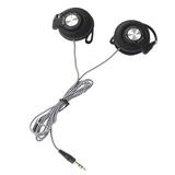 3.5mm Wired Headset Clip On Ear Headphones EarHook Earphone Stereo Headphones For Mp3 Player Computer (Black)
