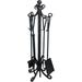 Fireplace Toolsetâ€¯â€“ 5 Piece Fireplace Toolset â€“ Strong Cast Iron Toolset â€“ Accessories include Tong Shovel Base and Brush â€“ Sturdy well balanced Stand to hold all Tools and Accessories