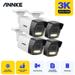 ANNKE 3K Wired PoE IP Camera for AI PoE Security System IP67 Outdoor Surveillance Cam with Human/Vehicle Detection Smart Dual Light Color Night Vision Built in Mic (Pack of 4)