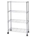 Iris Ohyama SE-7512 Rack Metal Rack 4 Tiers with Casters Rust Resistant Width 76 x Depth 36 x Height 125 cm Pole Diameter 25 mm Steel Rack Rust Resistant Silver Body