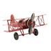 Vintage Retro Iron Airplane Model Biplane Toy Ornament Vintage Repro Gift Vintage Biplane Vehicle Tin Toy Handicraft for Home Decoration Cafe Ornament [red]
