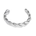 'Polished Rope-Shaped Sterling Silver Ear Cuff from Armenia'