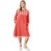 Plus Size Women's Embroidered Boardwalk Dress by June+Vie in Sunset Coral (Size 18/20)