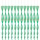 Bird Repellent Spiral, Set of 12, Reflective, Balcony & Garden, Wind Spinner, Length 40 cm, Deterrent, Green - Relaxdays