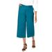 Plus Size Women's Chino Wide-Leg Crop by Jessica London in Deep Teal (Size 26 W)