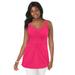 Plus Size Women's Shirred Tank by Jessica London in Pink Burst (Size 18/20)