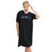 Plus Size Women's V-Neck Sleep Shirt by ellos in Black Coffee Time (Size 18/20)
