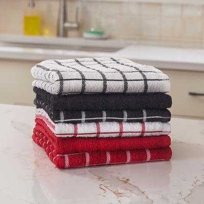 Set of 6 Kitchen Towels by BrylaneHome in Black