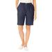 Plus Size Women's 7-Day Elastic-Waist Cotton Short by Woman Within in Indigo (Size 28 W)