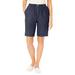 Plus Size Women's 7-Day Elastic-Waist Cotton Short by Woman Within in Indigo (Size 34 W)
