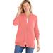 Plus Size Women's Perfect Long-Sleeve Cardigan by Woman Within in Sweet Coral (Size 6X) Sweater