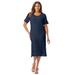 Plus Size Women's Crochet Dress by Jessica London in Navy (Size 28 W)