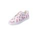 Wide Width Women's The Bungee Slip On Sneaker by Comfortview in White Floral (Size 10 1/2 W)