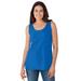 Plus Size Women's Scoopneck Tank by Woman Within in Bright Cobalt (Size 5X) Top