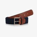 Zaccone Navy Blue Cotton & Leather Belt