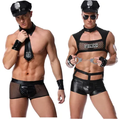 Porn Men Underwear Sexy Police Uniform Cosplay Lingerie Hot Erotic