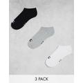 Champion 3 pack trainer socks in black white grey-Multi