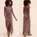 Free People Dresses | Free People Daria Halter Maxi Dress Black Orange Low Back Wrap Slit Plunge New | Color: Black/Orange | Size: S