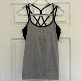 Athleta Tops | Moving Sale Athleta Strappy Workout Tank, Built In Bra, Gray | Color: Black/Gray | Size: S