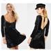 Free People Dresses | Free People Dress Size Xs New Black Kat Velvet Mini Lace Dress Open Back | Color: Black | Size: Xs