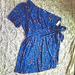 Nine West Dresses | New Nine West Size 4x One Shoulder Leopard Print Dress | Color: Blue/Purple | Size: 4x