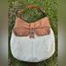 J. Crew Bags | J Crew Canvas Leather Bronwyn Hobo Bag Y2k (See Photos For Wear) | Color: Cream/Tan | Size: Os