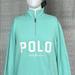 Polo By Ralph Lauren Shirts | New Medium Polo Ralph Lauren Sea Foam Green Spellout Quarterzip Sweatshirt | Color: Green/White | Size: M