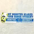 Disney Other | Disney Monsters University Bumper Sticker My Monster Scared Your Honor Student | Color: Green/White | Size: Os